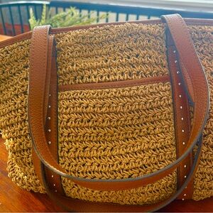 Brighton Brown Woven Tote Bag